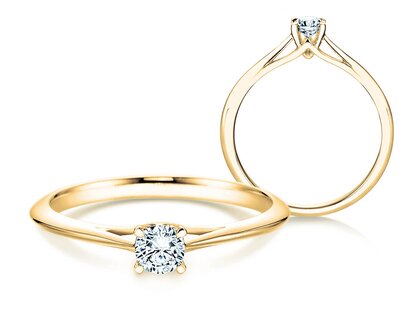 Engagement ring Heaven 4 in 14K yellow gold with diamond 0.30ct G/SI
