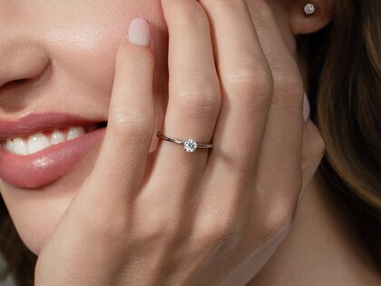Engagement ring Heaven 4 in 18K yellow gold with diamond 0.30ct G/SI