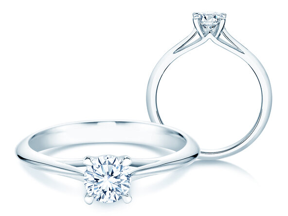Engagement ring Heaven 4 in 18K white gold with diamond 0.30ct G/SI