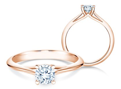 Engagement ring Heaven 4 in 18K rosé gold with diamond 0.30ct G/SI