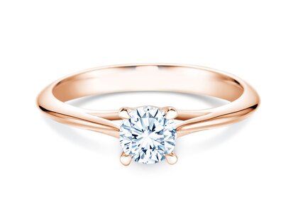 Engagement ring Heaven 4 in 18K rosé gold with diamond 0.30ct G/SI