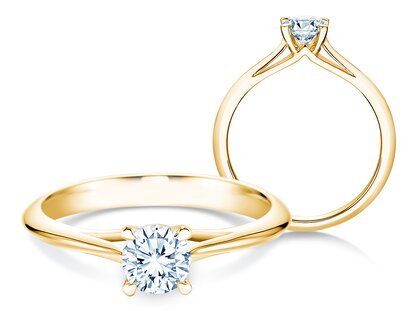 Engagement ring Heaven 4 in 14K yellow gold with diamond 0.40ct G/SI