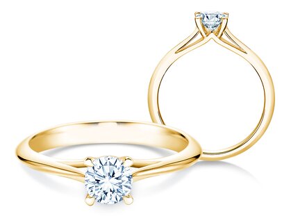 Engagement ring Heaven 4 in 18K yellow gold with diamond 0.30ct G/SI
