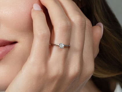 Engagement ring Heaven 4 in platinum 950/- with diamond 0.50ct H/SI