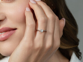 Engagement ring Heaven 4 in 9K yellow gold with diamond 0.50ct G/SI