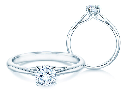 Engagement ring Heaven 4 in 14K white gold with diamond 0.50ct H/SI
