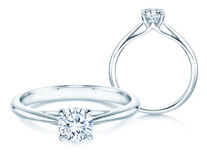 Engagement ring Heaven 4 in platinum 950/- with diamond 0.50ct H/SI