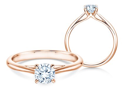 Engagement ring Heaven 4 in 18K rosé gold with diamond 0.50ct G/SI