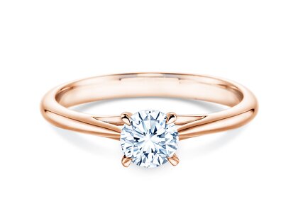 Engagement ring Heaven 4 in 14K rosé gold with diamond 0.50ct H/SI