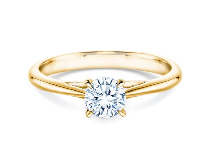 Engagement ring Heaven 4 in 9K yellow gold with lab-grown diamond 0.50ct E/VS