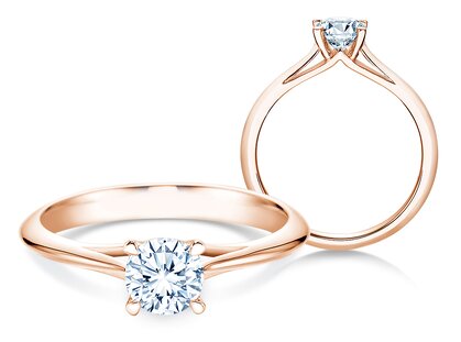 Engagement ring Heaven 4 in 14K rosé gold with diamond 0.75ct G/SI