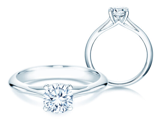 Engagement ring Heaven 4 in 9K white gold with diamond 1.00ct H/SI