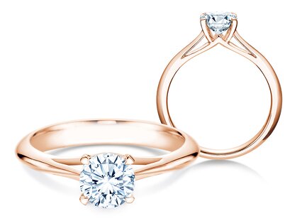 Engagement ring Heaven 4 in 14K rosé gold with diamond 1.00ct G/SI