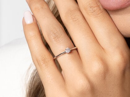 Engagement ring Heaven 4 in silver 925/- with diamond 0.15ct G/SI