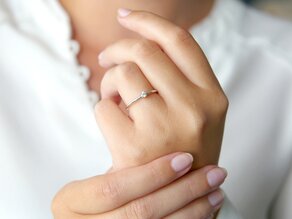 Engagement ring Heaven 4 in silver 925/- with diamond 0.10ct G/SI