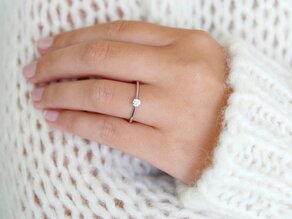 Engagement ring Heaven 4 in silver 925/- with lab-grown diamond 0.15ct E/VS