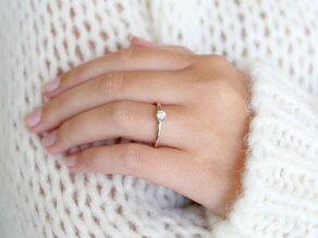 Engagement ring Heaven 4 in 9K white gold with diamond 0.20ct D/IF
