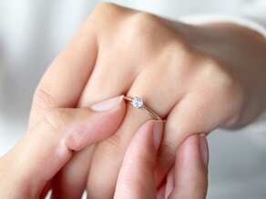Engagement ring Heaven 4 in 9K white gold with diamond 0.25ct H/SI