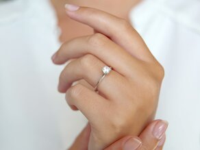 Engagement ring Heaven 4 in platinum 950/- with diamond 0.50ct H/SI