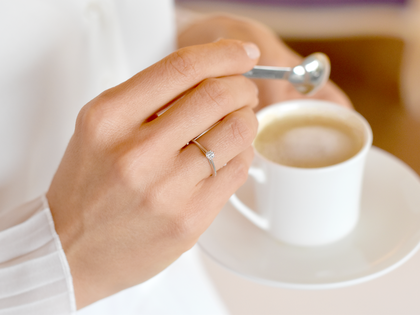 Engagement ring Heaven 4 in silver 925/- with lab-grown diamond 0.15ct E/VS