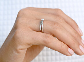 Engagement ring Heaven 4 in silver 925/- with lab-grown diamond 0.15ct E/VS