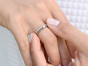 Engagement ring Heaven 4 in 9K white gold with diamond 0.25ct H/SI