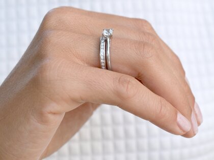 Engagement ring Heaven 4 in 14K white gold with diamond 0.40ct H/SI