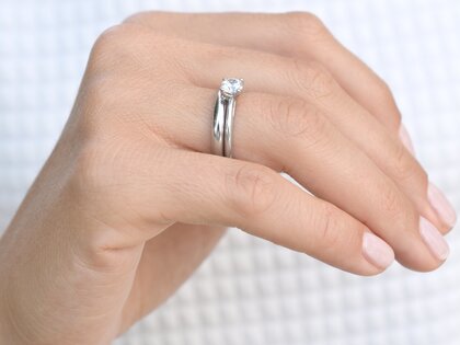 Engagement ring Heaven 4 in 14K white gold with diamond 0.75ct G/SI