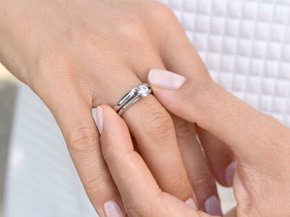 Engagement ring Heaven 4 in 14K white gold with diamond 0.75ct G/SI