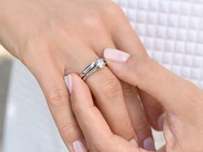 Engagement ring Heaven 4 in 14K white gold with diamond 0.75ct G/SI