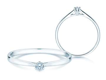 Engagement ring Heaven 6 Petite in 14K white gold with diamond 0.035ct G/SI