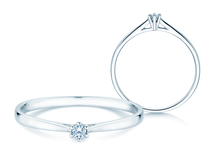 Engagement ring Heaven 6 Petite in 14K white gold with diamond 0.07ct G/SI