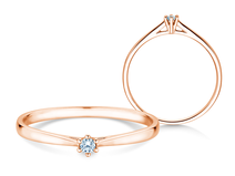 Engagement ring Heaven 6 Petite in 14K rosé gold with diamond 0.07ct G/SI