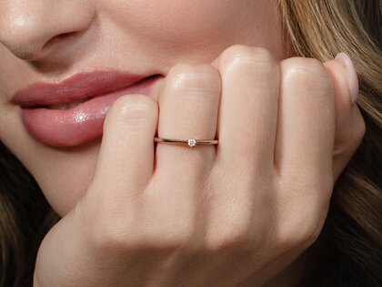 Engagement ring Heaven 6 in 14K yellow gold with diamond 0.07ct