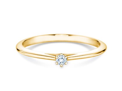 Engagement ring Heaven 6 in 14K yellow gold with diamond 0.07ct