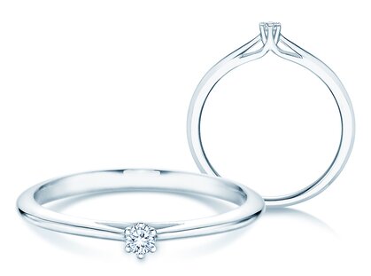 Engagement ring Heaven 6 in silver 925/- with diamond 0.07ct