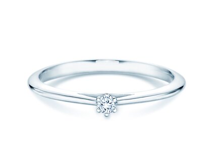 Engagement ring Heaven 6 in 14K white gold with diamond 0.07ct