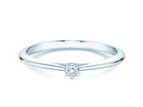 Engagement ring Heaven 6 in 14K white gold with diamond 0.07ct