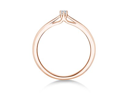 Engagement ring Heaven 6 in 18K rosé gold with diamond 0.05ct H/SI