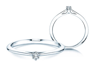 Engagement ring Heaven 6 in silver 925/- with diamond 0.05ct G/SI