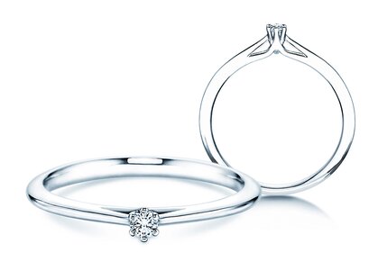 Engagement ring Heaven 6 in silver 925/- with diamond 0.05ct G/SI