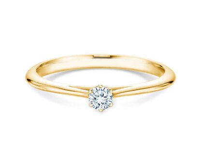 Engagement ring Heaven 6 in 14K yellow gold with diamond 0.10ct H/SI