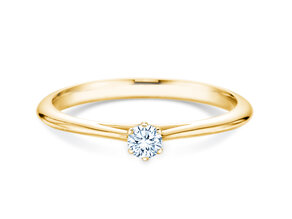 Engagement ring Heaven 6 in 14K yellow gold with diamond 0.10ct H/SI