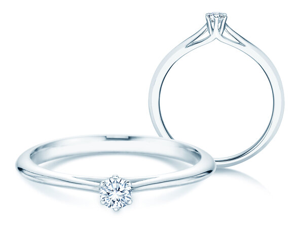 Engagement ring Heaven 6 in 14K white gold with diamond 0.10ct G/SI