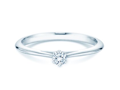 Engagement ring Heaven 6 in 14K white gold with diamond 0.10ct G/SI