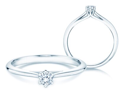 Engagement ring Heaven 6 in platinum 950/- with diamond 0.20ct G/SI