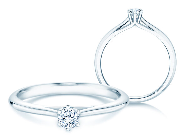 Engagement ring Heaven 6 in silver 925/- with lab-grown diamond 0.15ct E/VS