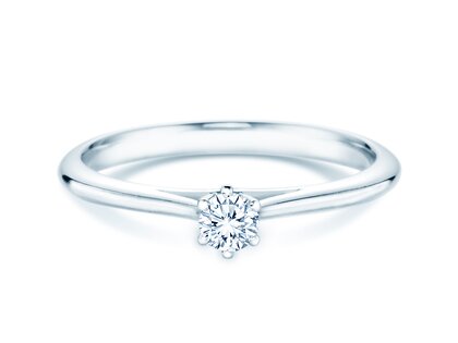 Engagement ring Heaven 6 in silver 925/- with lab-grown diamond 0.15ct E/VS