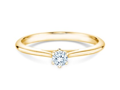 Engagement ring Heaven 6 in 14K yellow gold with diamond 0.15ct H/SI