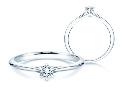 Engagement ring Heaven 6 in platinum 950/- with diamond 0.15ct G/SI